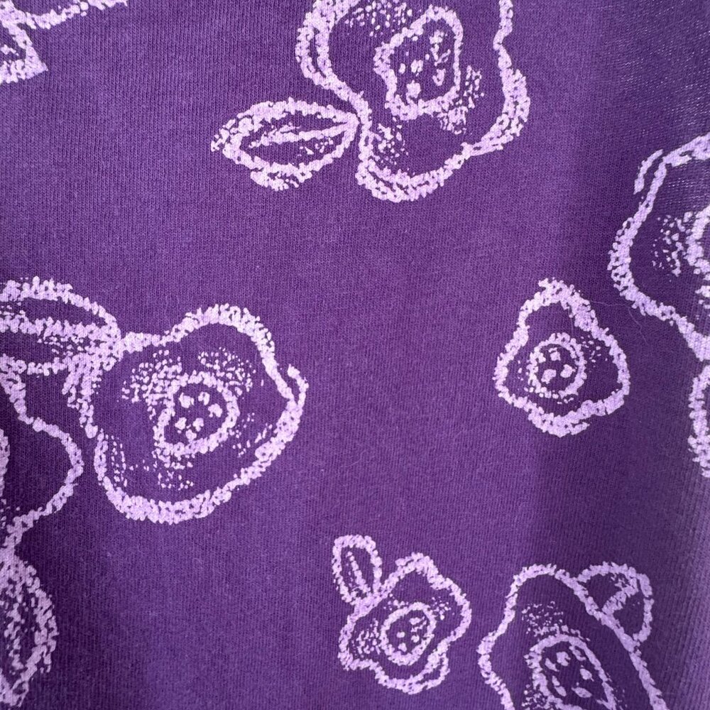 Fresh Produce Purple Floral Cotton Maxi Midi Sundress Side Slit Size Medium - Picture 7 of 7